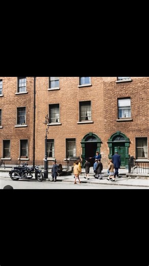7 Eccles Street 1950s in Dublin Ireland, which was the fictional home of Leopold Bloom, the protagonist of James Joyce's novel Ulysses. The street was originally an affluent area, but the buildings later became tenements. The house at 7 Eccles Street was demolished in 1967. Before its demolition, the door was saved by a group of people, including Patrick Kavanagh and Flann O'Brien, and was later moved to the James Joyce Centre in Dublin. The site of the house is now occupied by the Mater Private
