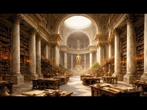Ancient Library Ambience and Study Music | Calm Background for Deep Focus