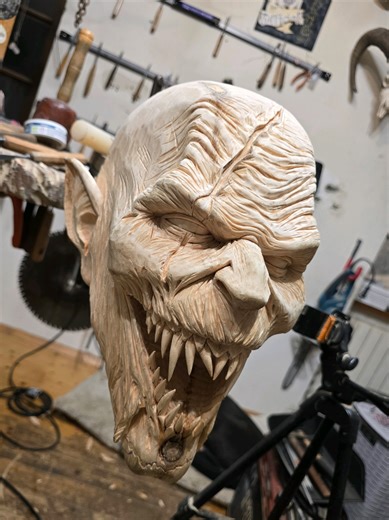 Explore Unique Woodcarving Art with Krampus Themes