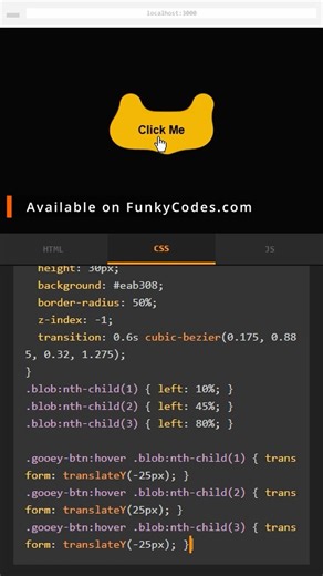 Crazy Gooey Liquid Button🤯 | HTML, CSS #html #css #webdevelopment #webdesign #ui