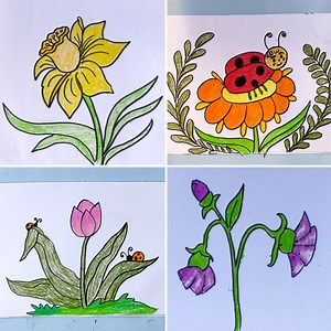 149K views · 8.5K reactions | How to Draw - Flower Drawing for Your Kids :) | Kids Art & Craft | Facebook