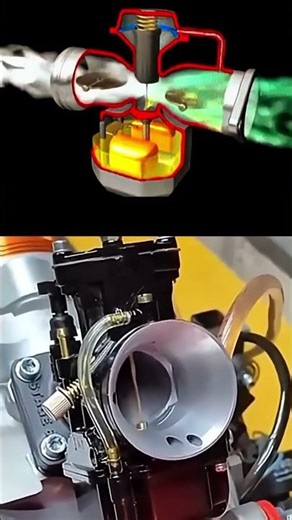 How a Carburetor Works in Petrol Engines || How Engines Get Power: Carburetor Working #cad #shorts