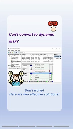 Can't Convert to Dynamic Disk? Here's an Easy Solution