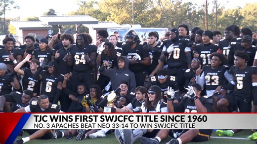 No. 3 TJC football beats NEO 33-14 to win first SWJCFC title since 2000