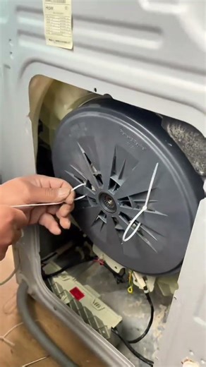 When disassembling a drum washing machine and encountering a direct drive motor how do