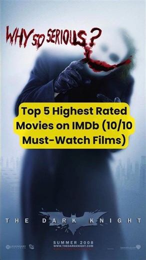 Top 5 Highest Rated Movies on IMDb (10/10 Must-Watch Films)