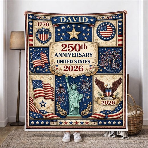 Custom Name 250 Years US Anniversary Quilt Blanket - Statue of Liberty Patriotic Quilt - 1776-2026 America Throw - Independence Day - Etsy