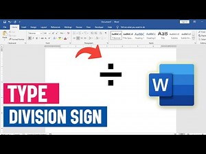 How to write DIVISION SYMBOL in Word [÷]
