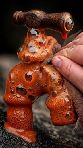 Rusted Outdoor Faucet Restored to Clean Brass Finish