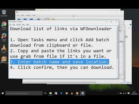 How to bulk download a list of links (URLs) using WFDownloader