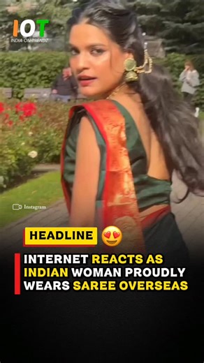 India On Trendz 🇮🇳 on Instagram: "An Indian woman wore a traditional saree and took to the streets abroad, turning everyday passersby into an appreciative audience in a wholesome video that is now winning hearts online. Shared in a now-viral Instagram reel, content creator Sameendra P Manoj, originally from Kerala, wrote in the caption, "Indian attire is always stunning and timeless. From vibrant colors to intricate embroidery, foreigners frequently express awe at how a single saree can look b