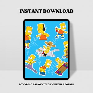 The Simpsons “bart Simpson” Digital Stickers - PNG Instant Download for Journalling - Etsy