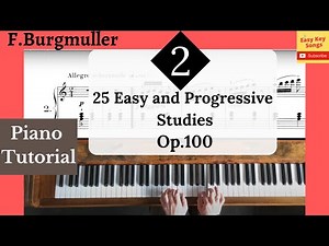 Burgmuller L'Arabesque Op.100 No.2 from "25 Easy and Progressive Studies" Piano Tutorial, Videoscore