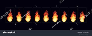Fire Animation Effect Sprite Sheet Fire Stock Vector (Royalty Free) 2518672407 | Shutterstock