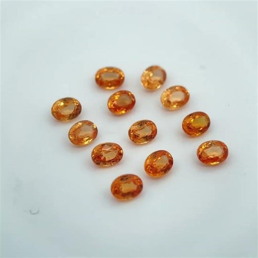 3.54 Carats Natural Mandarin Garnet Parcel (Oval Mixed Cuts)