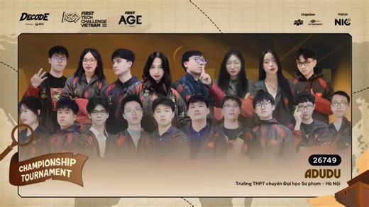 [English below] BÀI DỰ THI THỬ THÁCH TRUYỀN THÔNG FIRST TECH CHALLENGE VIETNAM 2025-2026 - SỐ HIỆU ĐỘI: 26749 “FTC26749 aDudu là một đội Robotics được thành lập trực thuộc Câu lạc bộ ADaPT (thành lập từ 2016). Tên đội của chúng mình, aDudu, được lấy cảm hứng từ mascot, ADaPTer - một bộ sạc giống AduDu (BoBoiBoy). Cái tên vui nhộn nhưng đầy ý nghĩa này thể hiện cả nguồn gốc công nghệ và tinh thần vui vẻ, sáng tạo của chúng mình. Trong mùa giải Decode 25-26, chúng mình đã đạt được: - Sự đa dạng: T