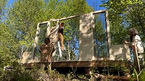 "Here is a time lapse video of the Rockwood Bunkie I built with 3 of my friends. Once the foundation was laid, the Rockwood took about 2 days to build, from sleeper boards to roof boards. We completed the roof and hardwood floor in the next 2 days. Our team lead was Jennifer, a carpenter. She led us through the build process, putting power tools in our hands along the way. It was a really empowering experience and incredible to see all the progress at the end of each day. Very grateful for my te