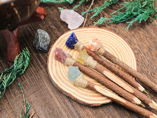 Raw Crystal Magic Pen: Reiki Healing, Spiritual Journaling - Etsy