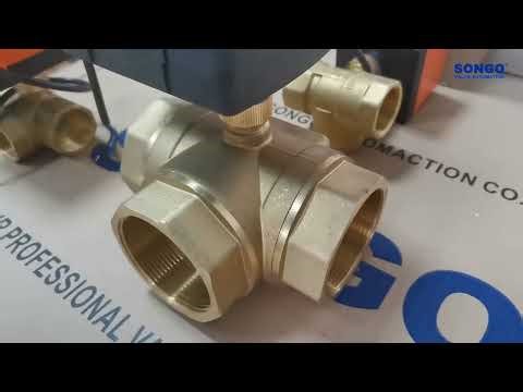 brass motorized ball valve miniaturized 220v female threaded type 2way 3way