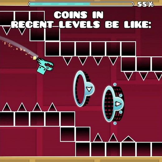 Coins In Recent Tab Levels [Geometry Dash Short]