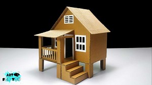 DIY Beautiful Cardboard House !! #cardboardhouse #cardboardhouses #cardboardcraft #cardboarddiy #cardboardproject #minihouse #cardboardcrafts #easycraft #cardboardart #housemaking #howtomakehouse #diyhouse | Art For You Creations