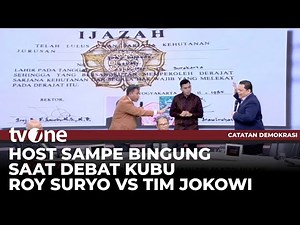 DEBAT PANAS Soal Ijazah! Kubu Roy Suryo VS Kuasa Hukum Jokowi Saling Cecar | Catatan Demokrasi tvOne