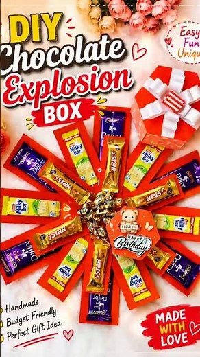 DIY Chocolate Explosion Box 🍫 | Easy Handmade Gift Box Tutorial 🎁 #shorts #shortsfeed #chocolate