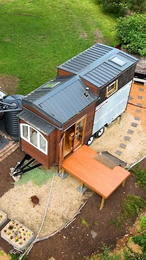 Woman Builds Amazing DIY Tiny House On A Budget 😍 #tinyhome #diy #lifestyle #woodwork #home #reels | Living Big In A Tiny House