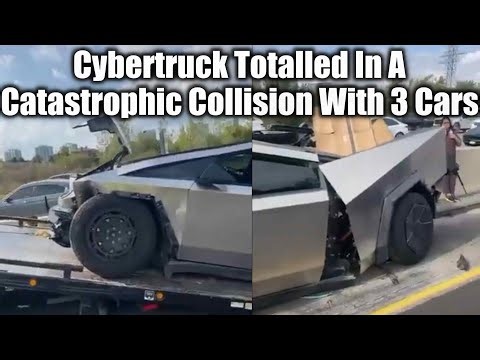 Cybertruck Totalled In A Catastrophic Collision With 3 Cars