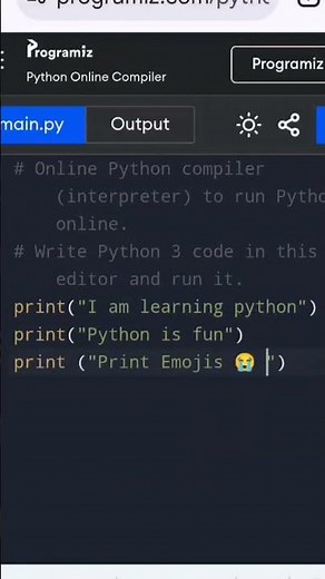 You can print emojis in Python 😳🔥” #learnpython #education #python
