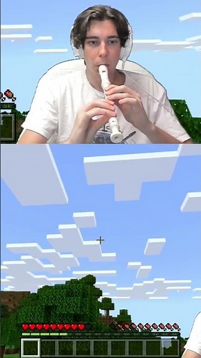Playing Minecraft on a RECORDER #minecraft #recorder #streamer