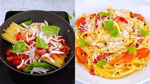 Easy One Pot Pasta with Tomatoes and Basil: Ready In Less Than 10 Minutes