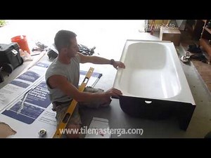 Part "1" How to install new tub, level it & connect drain and overflow plumbing DIY Atlanta GA