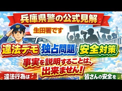 この動画は、兵庫県庁前で続く斎藤知事への抗議活動において、兵庫県警が反対派団体と結託しているのではないかという疑念を厳しく追及しています。「香椎なつ氏のYouTubeチャンネル」を参考に作成しました。