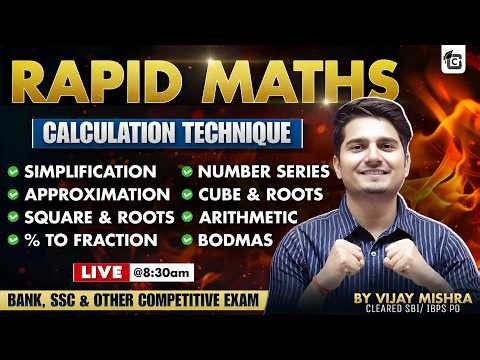 #202 Vedic Maths Tricks For Fast Calculation | Speed Maths for Bank Exams/RBI/ SSC by Vijay Mishra