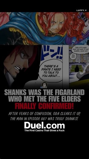 サチン on Instagram: "Finally confirmed — it was shanks who met the five elders, not shamrock!! After years of fan debates, the mystery behind Episode 887 has finally been settled, the man who met with the Five Elders was indeed Shanks, not Shamrock of the God’s Knights. When Shamrock was first revealed, fans noticed how his cloak looked almost identical to the one worn by the red-haired Yonko during that famous meeting, sparking endless speculation that maybe it wasn’t the real Shanks. But now, wi