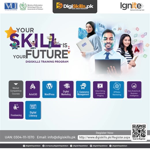 594K views · 70 reactions | DigiSkills.pk is the largest Training Program in Pakistan offering best Free Online Courses in freelancing Skills to help you become the bread earner. Register yourself right now by visiting: https://www.digiskills.pk/Register.aspx Please DO NOT forget to enroll in 2 courses of your choice on 1st June 2023 as registration is not enrollment. For more information, dial our UAN 0304-111-1570 or Email us at info@digiskills.pk | DigiSkills.pk | Facebook