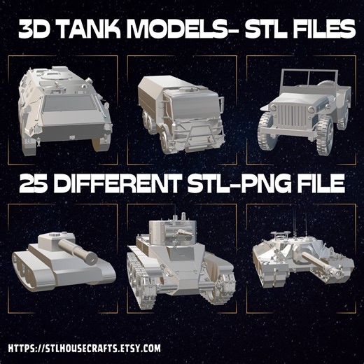 25 Military Vehicle STL Files: 3D Tank & Unimog Models (printable File) - Etsy