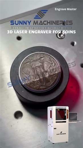 3D Metal Die Laser Engraving Machine for Coins #fiberlaser #metal #shorts