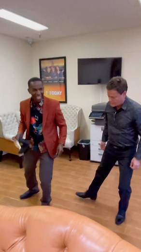 Donny Osmond on Instagram: "I'm planning on seeing @extravaganza_vegas at Bally's, and Van McWilliams is the tap dancer in that show. We both happen to be at channel 3 (KSNV) at the same time doing interviews. So while we were waiting, we did a little soft shoe in the lobby. "