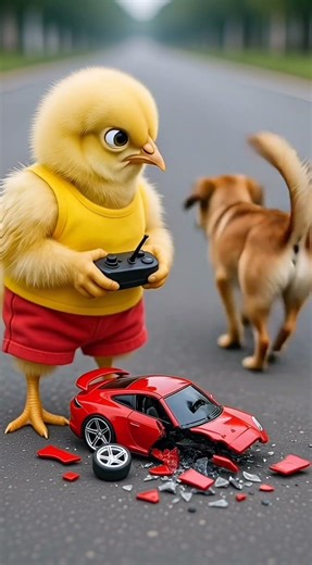 Chicken car destroy #viral#chicken car