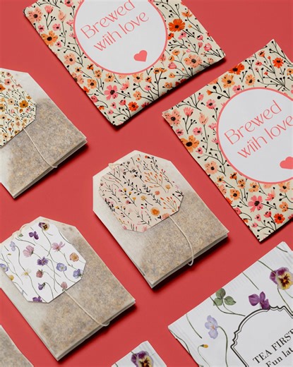 Floral Tea Bag Party Holder Set Template: 3 Customized Printable Designs, Birthdays, Bridal & Baby Shower Favors - Etsy