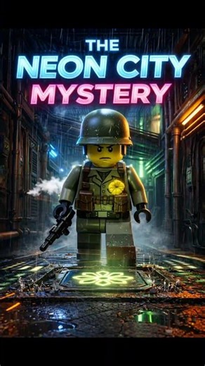 Something is watching him in this neon city #LEGO