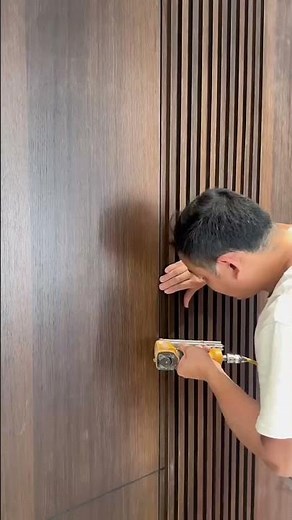 Quick installation of wall panels #installation #woodworking