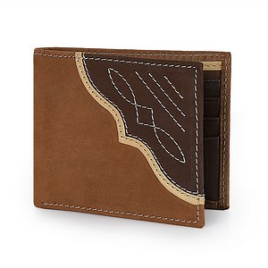 Wrangler Men's Bifold Wallet with Flip-Out ID Window, Genuine Leather, RFID Blocking, Gift for Him