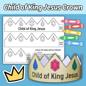 Child of King Jesus Paper Crown Craft Kids Sunday School Bible Lesson Activity