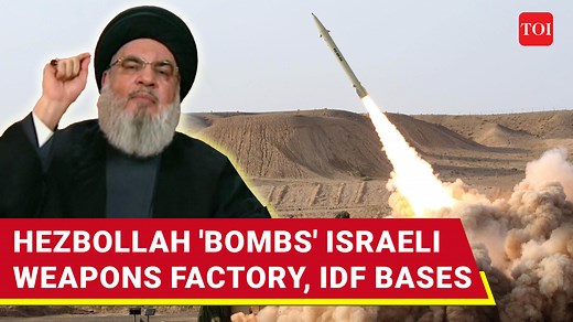 8.8K views · 295 reactions | Lebanese militant group #Hezbollah claimed to have destroyed Israeli weapons factory and IDF bases on Wednesday. Hezbollah said it used a barrage of Fadi-3 rockets to target the weapons factory in #Zikhron. | The Times of India | Facebook