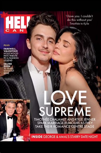 Timothée Chalamet and Kylie Jenner’s love is taking the world by storm ❤️ In the latest issue of HELLO! Canada magazine, we take a look through their three-year relationship as marriage rumours circulate. Plus: A farewell tribute to the legendary fashion designer Valentino, Celine Dion on 10 years of missing her late husband René, and all the sparkle from the Golden Globes✨ On newsstands and Apple News #timotheechalamet #kyliejenner 📸: Getty