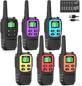 Amazon.com: MaxTalker Walkie Talkies Long Range for Adults, Rechargeable Walkie Talkies 6 Pack with 22 FRS Channels, 2 Way Radios, NOAA, Li-ion Battery, LED Flashlight, VOX Gift for Family Hiking Camping : Electronics