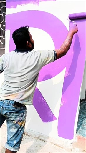 Wallpainting Purple Colour Fast Code 🏡 art#viralvideo #homedecor #trendingvideo#painting #shorts